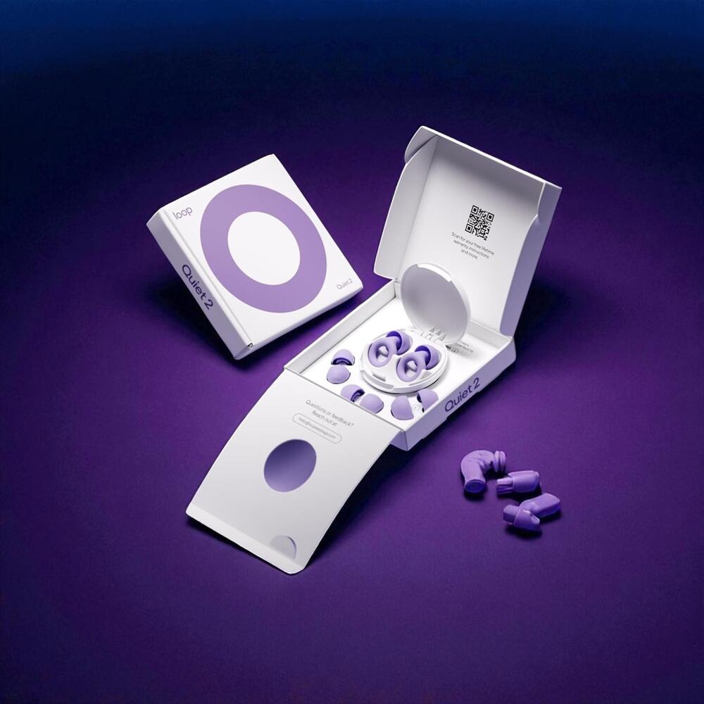 Loop Quiet 2 Earplugs Violet Open Box Noise Reduction Comfortable Fit Unused